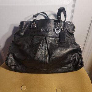 Coach Black Leather Tote/Shoulder Bag